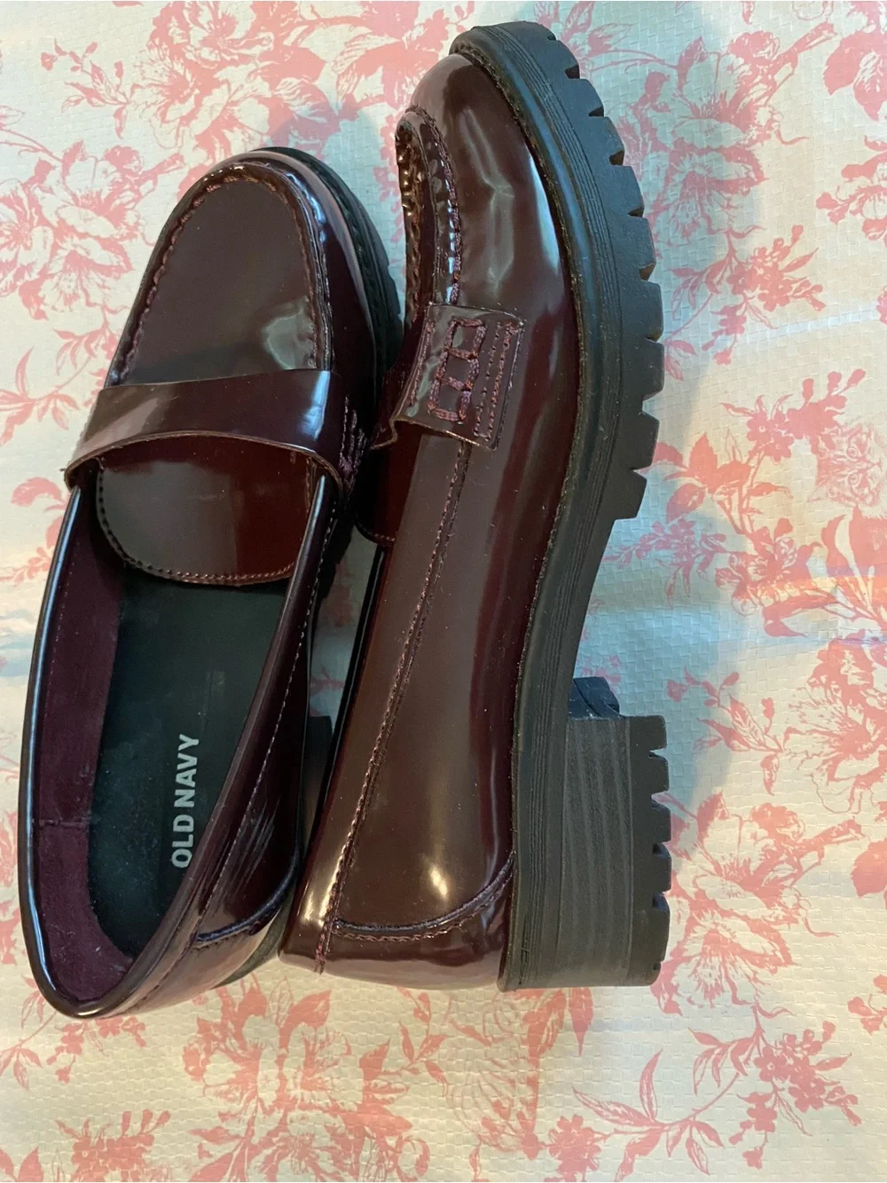 Old Navy Glossy Penny Loafers - Deep Wine